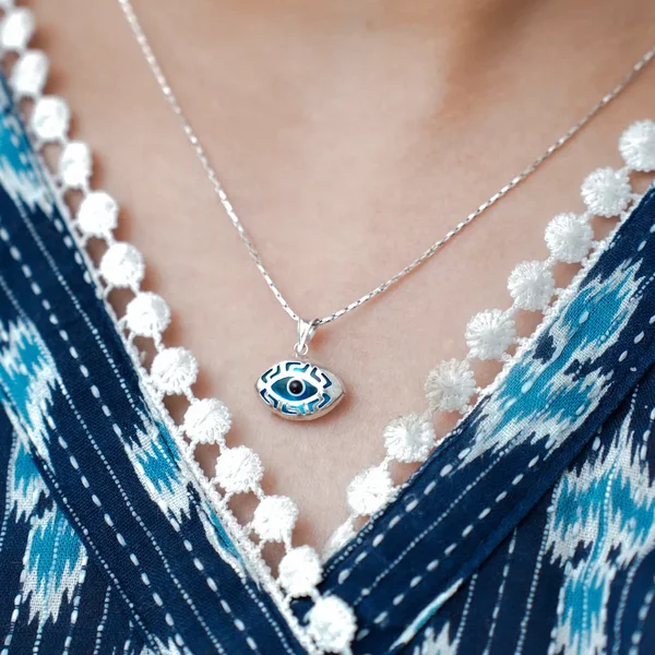 Silver Evil Eye Pendant without Chain