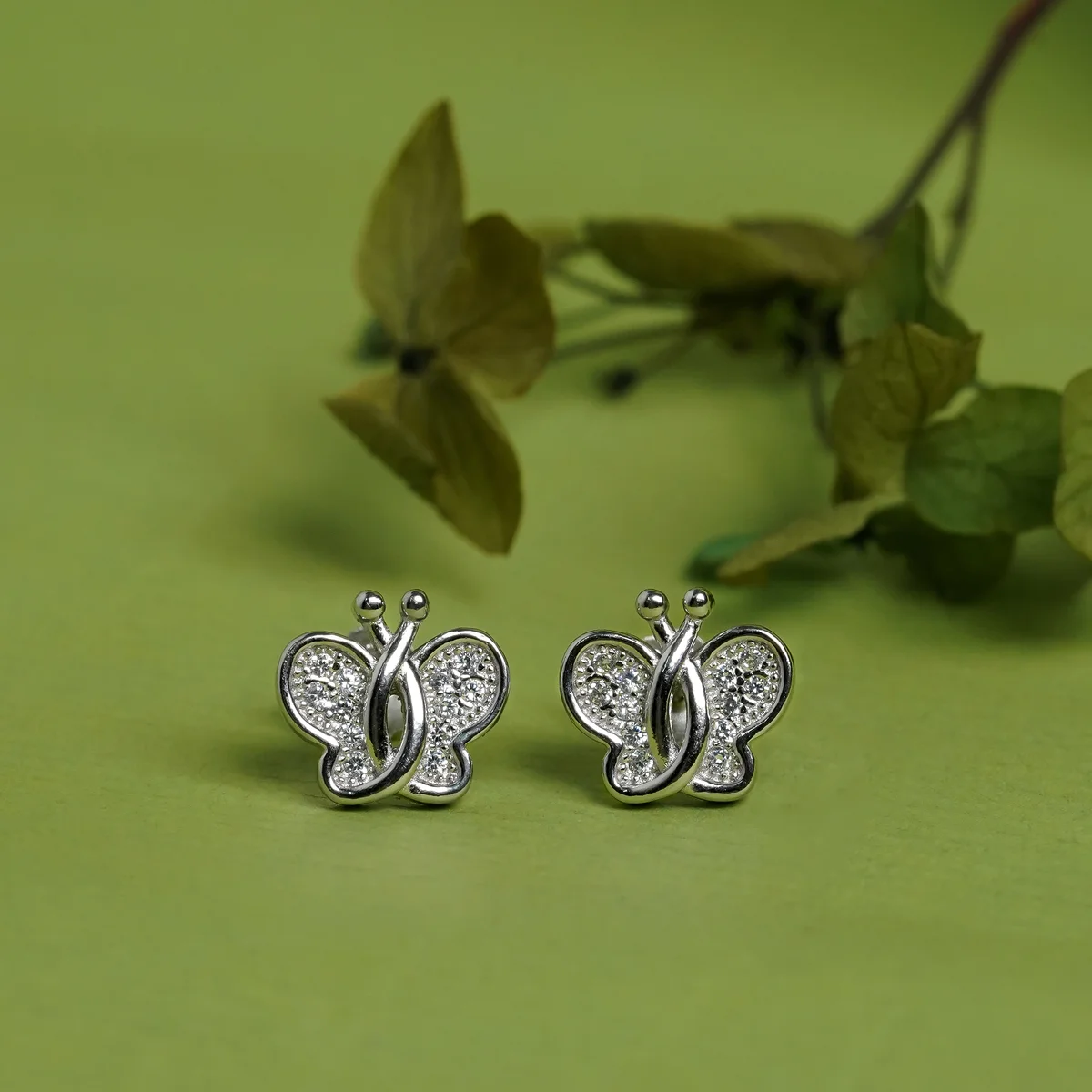 Sparkling Butterfly Studs